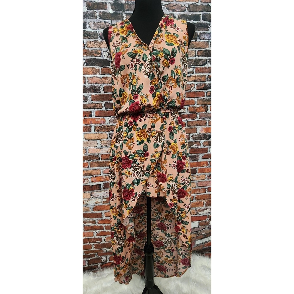 Ambiance Dress Boho Peasant Prairie Cottagecore High Low Romper Sz L With Shorts